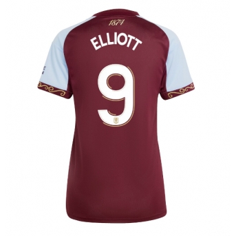 Aston Villa Harvey Elliott #9 Maglia Gara Casa Repliche 2025-26 Donna Maniche Corte